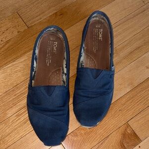 TOMS Dark Blue Canvas Slip-Ons